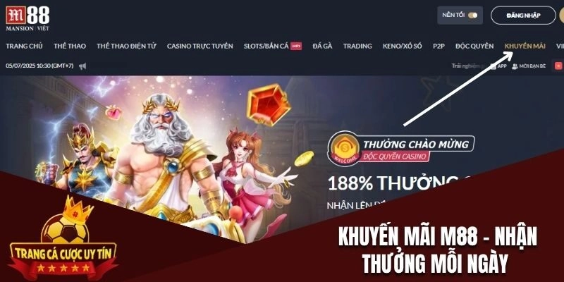 Khuyến Mãi M88 – Nhận Thưởng Mỗi Ngày Thoải Mái Chơi Game